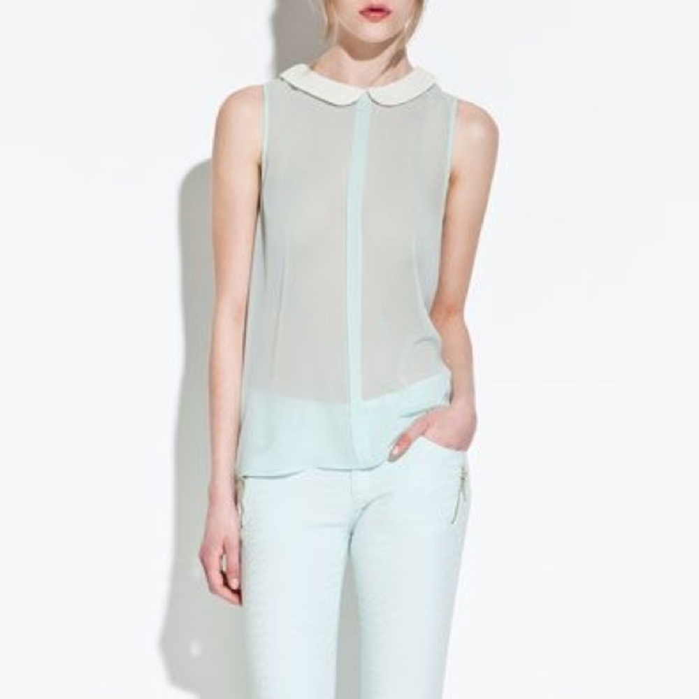 Zara chiffon top as seen on Eleanor Calder XS